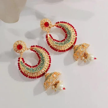 Kundan Meenakari Earrings Zayn Luxury Jewellery